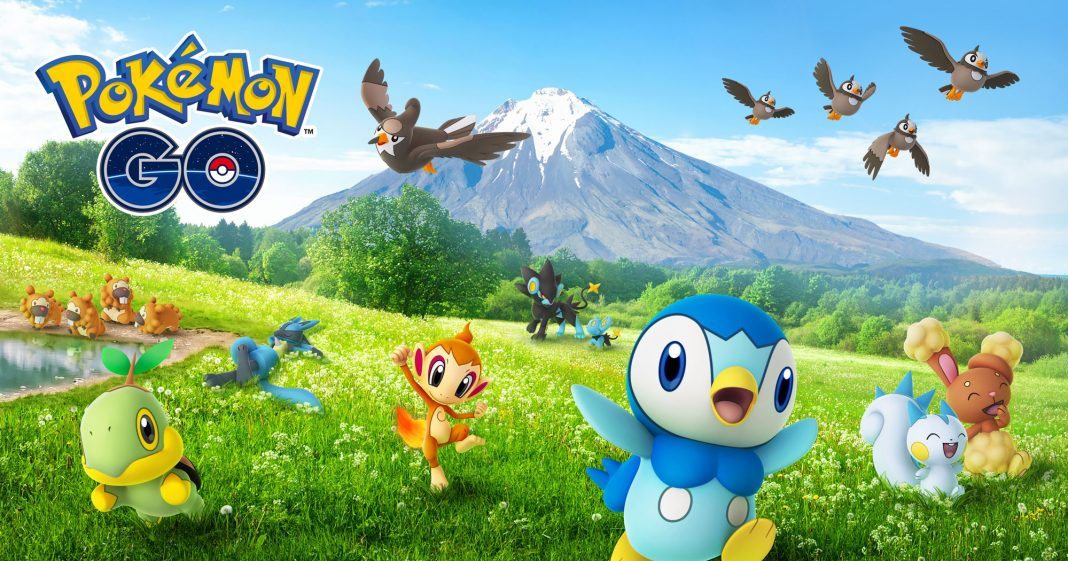 imagen de pokemon en un paisaje verde